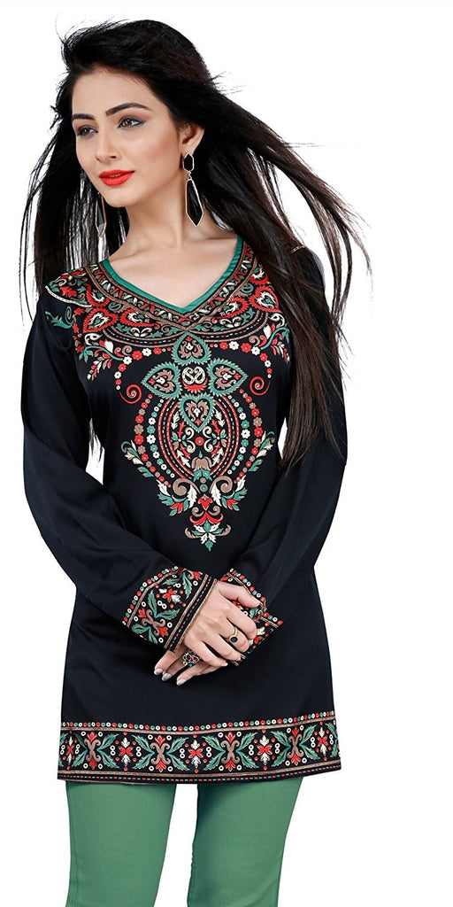 Beautiful Short Kurti with a closed neck and 3/4th sleeves